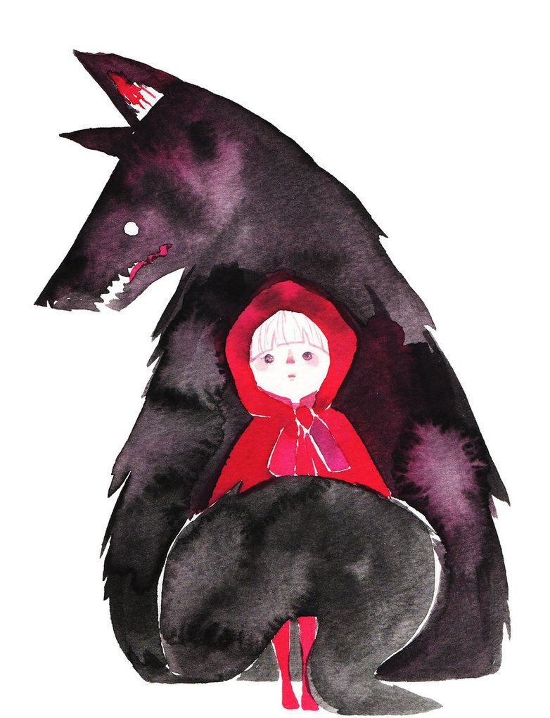 Красная шапочка, бабушка-волк арт