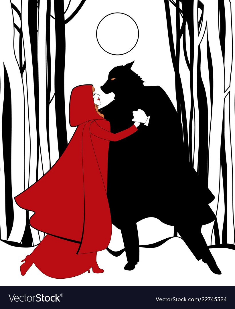 Красная шапочка и волк танцуют