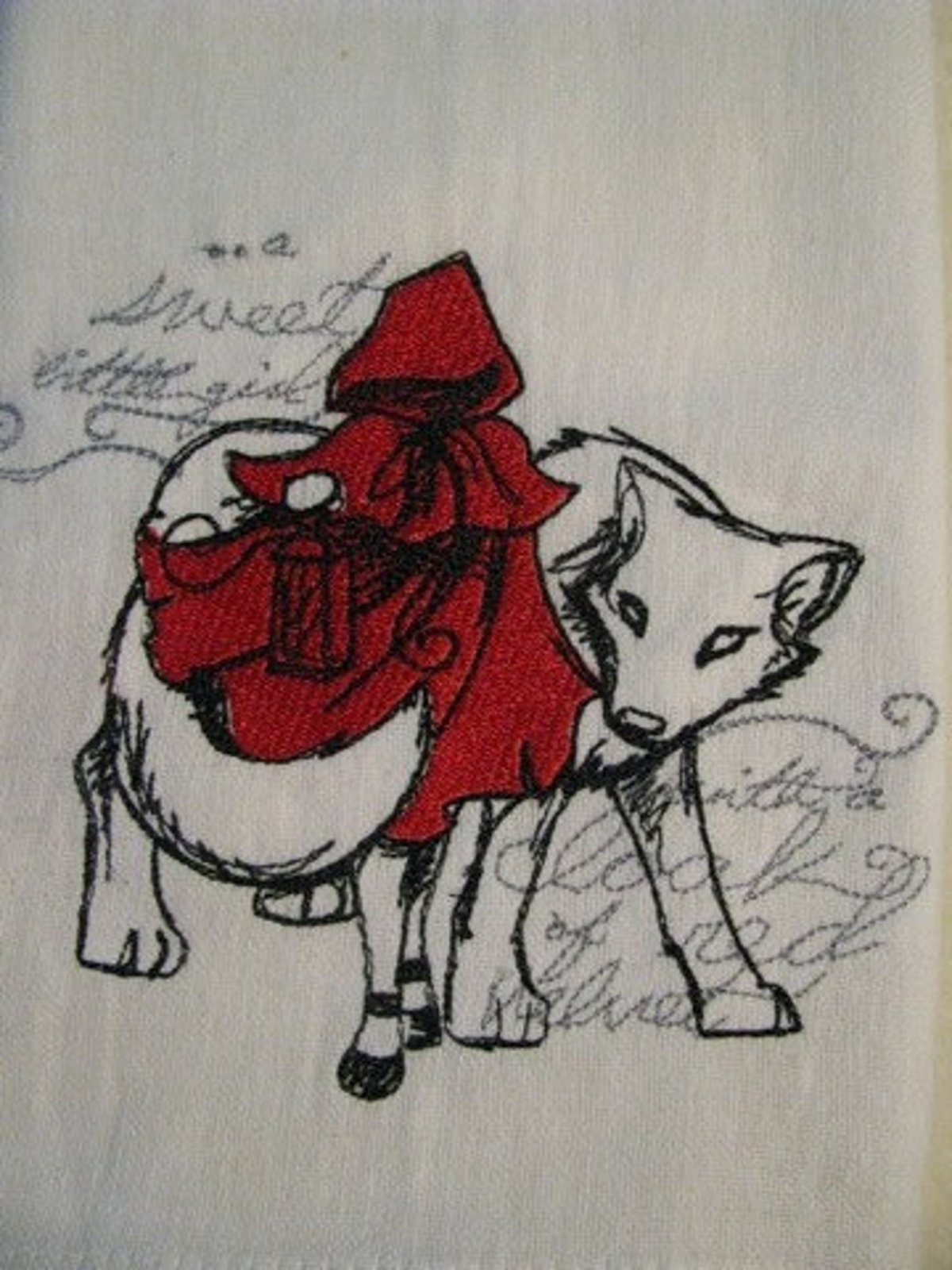 Вышивка гладью красная шапочка