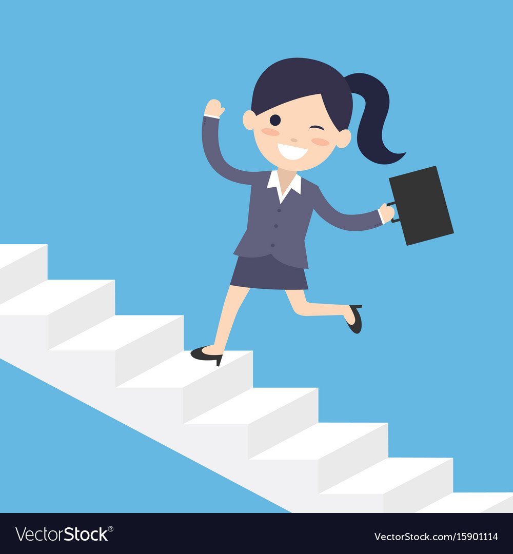 Человек шагает по ступенькам