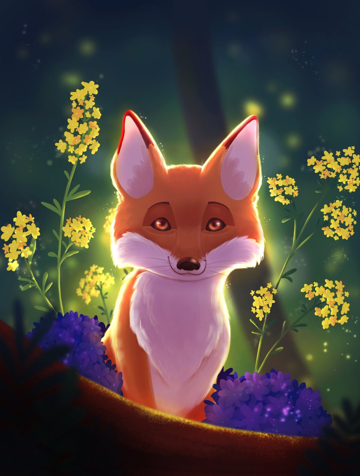 Лиса в цветах