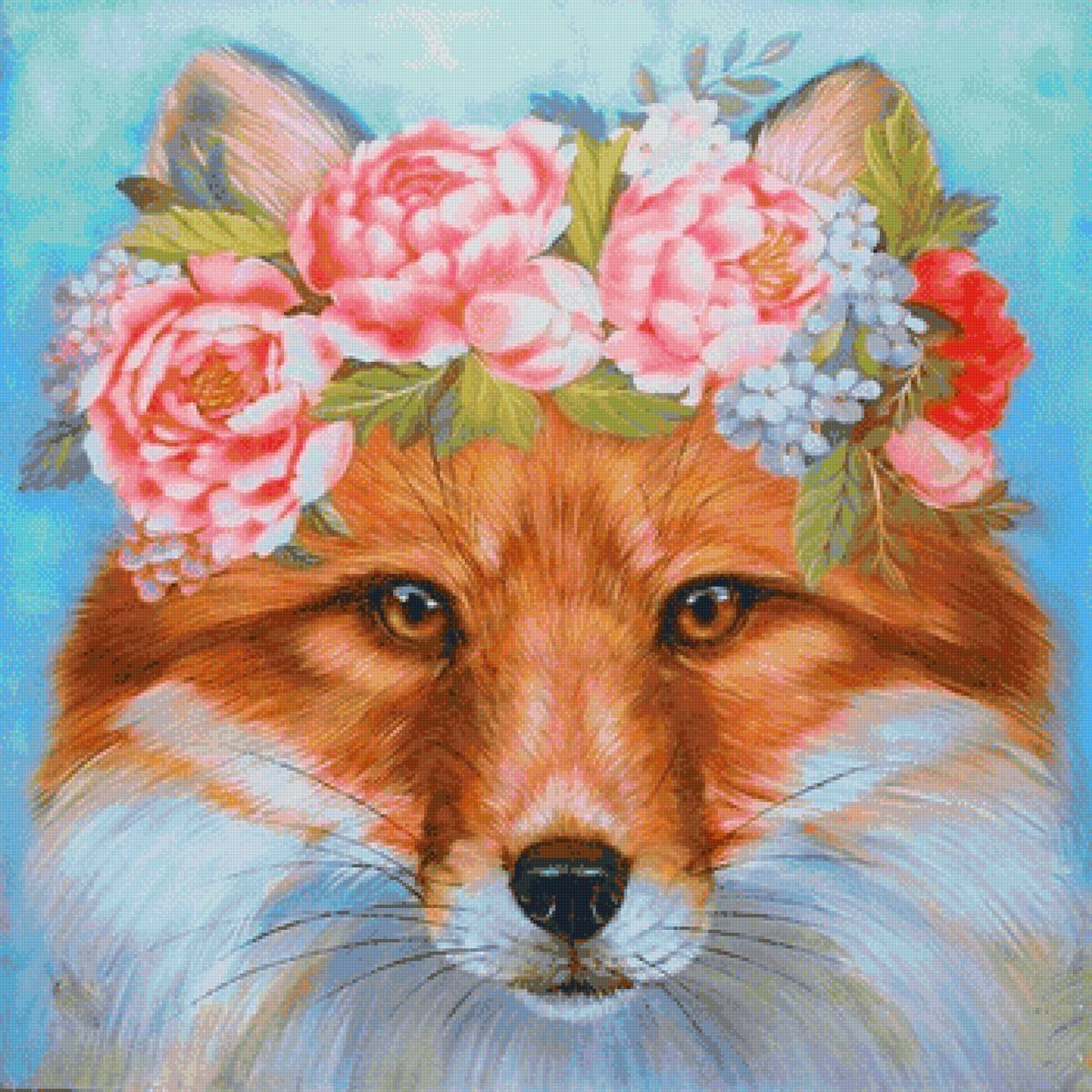 Вышивка лиса