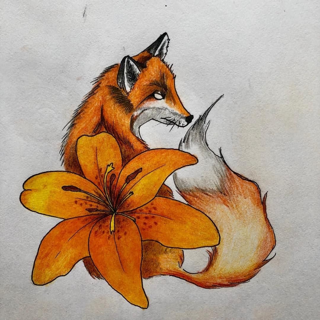 Лиса с веником на голове