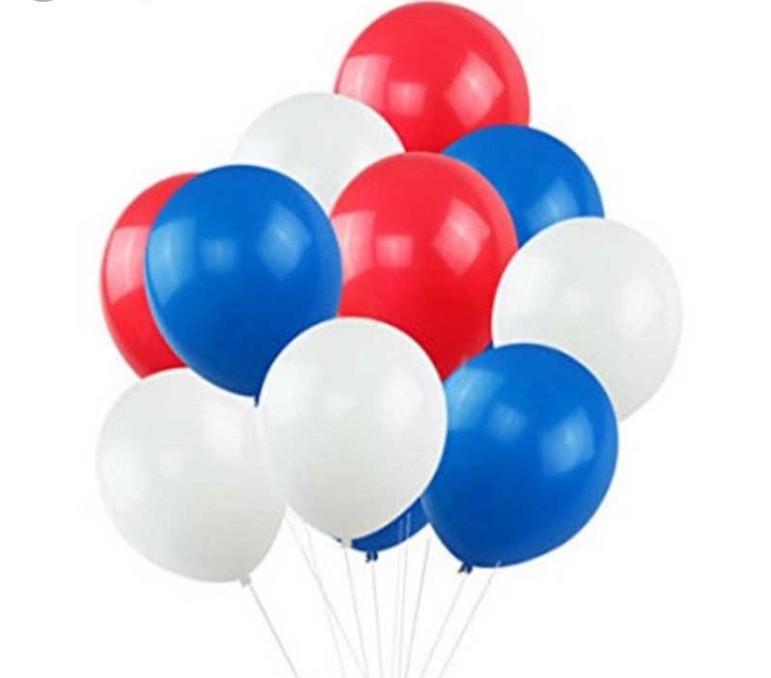 Шары белый синий красный