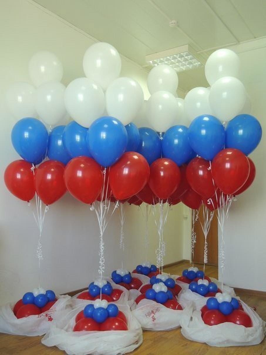 Стойка из шаров Триколор