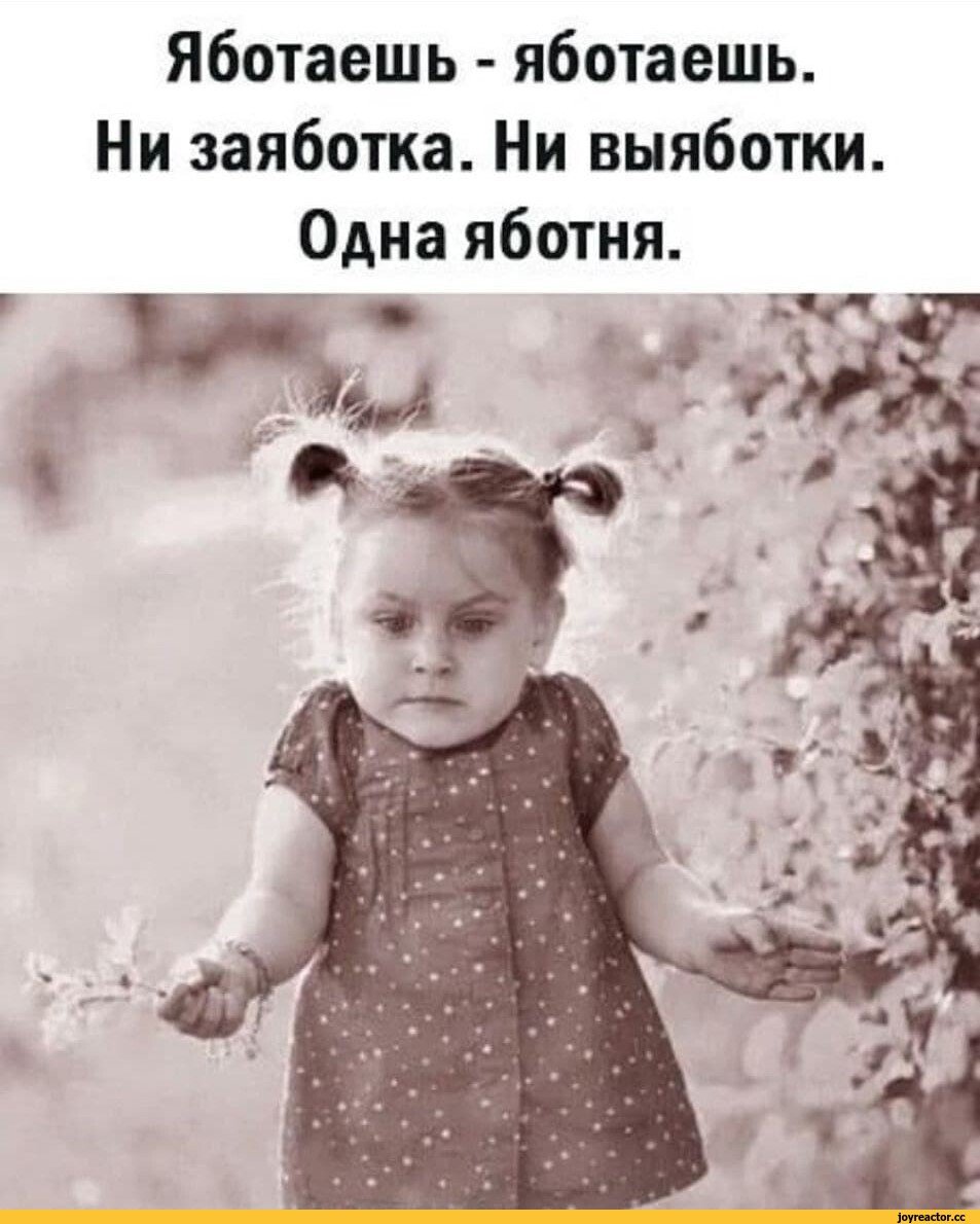 Яботаешь яботаешь ни заяботка ни выяботки одна яботня