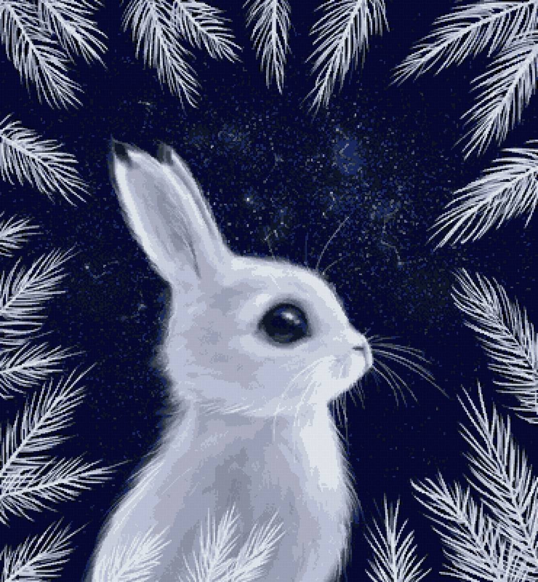 Зимний кролик рисунок
