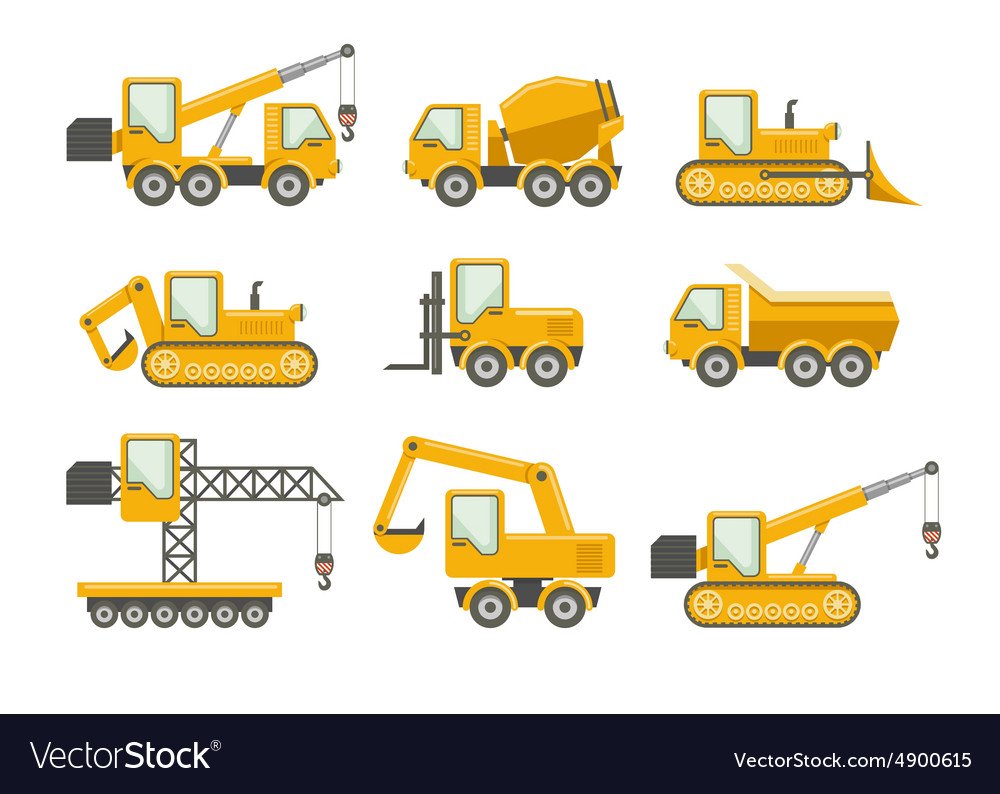 Мультяшная строительная техника