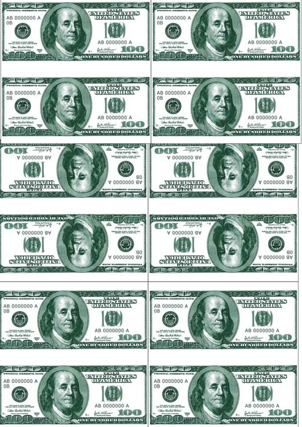 Доллары для распечатки