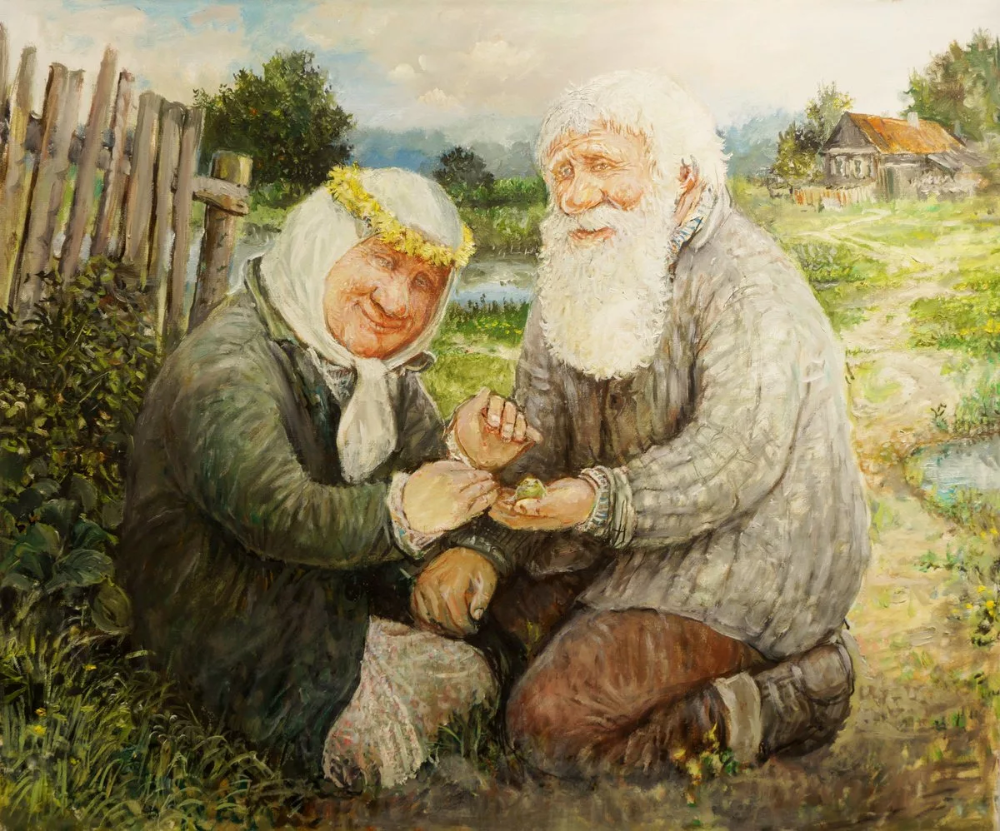 "Счастливая старость" художник Леонид Баранов футбол