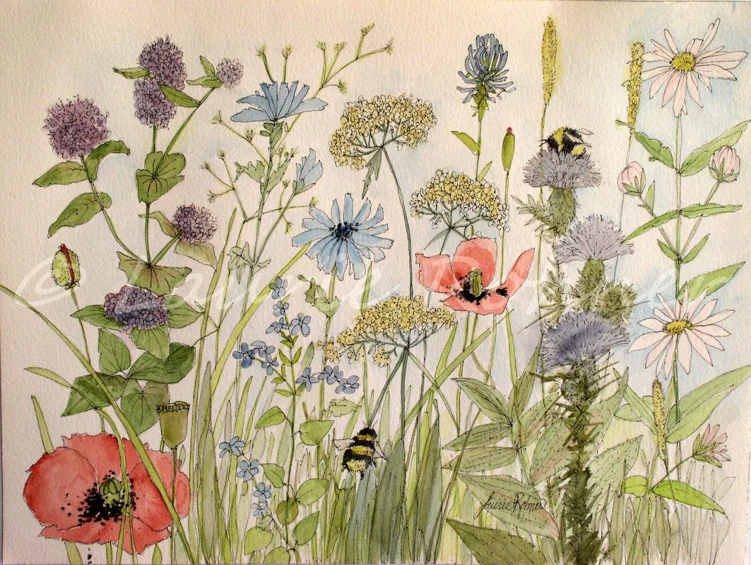 Фон Полянка с колокольчиками