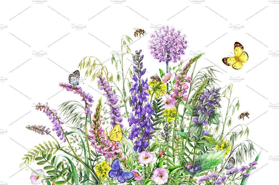 Маленькая девочка собирает цветы