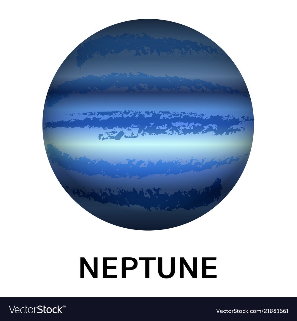Нептун на белом фоне реалистичный