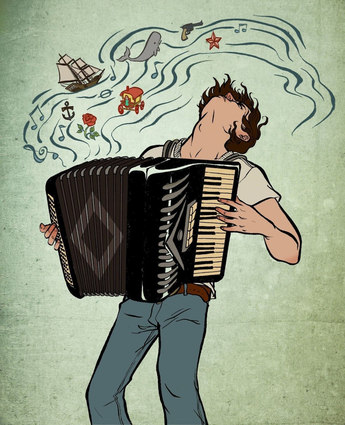 Мужчина с баяном