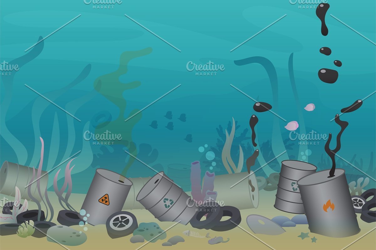 Символ загрязнения океана