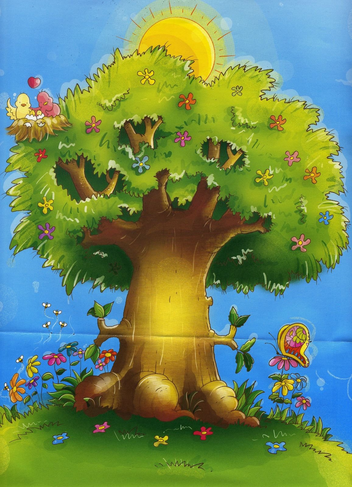 Сказочное дерево с яблоками картинки для детей
