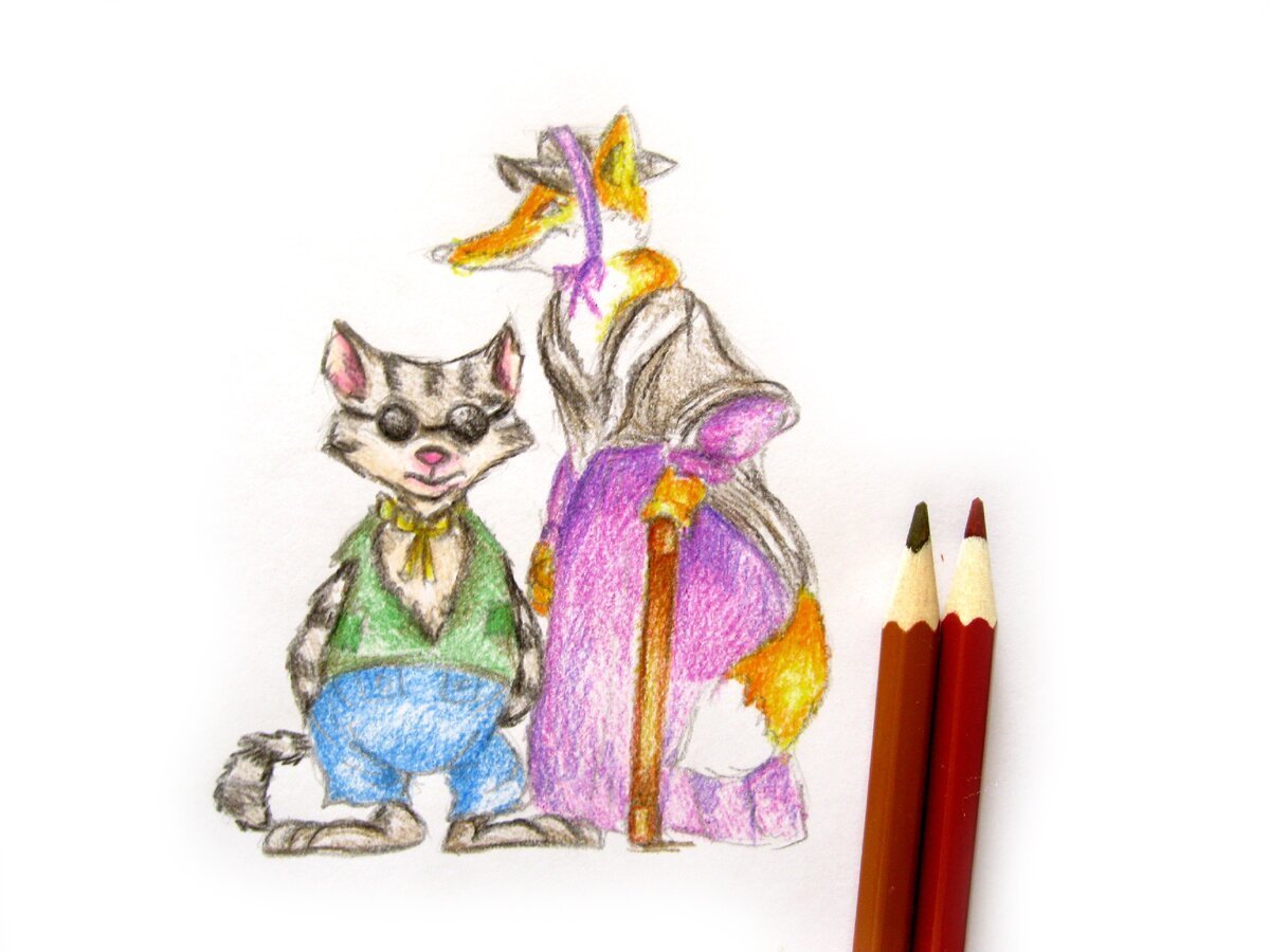 Кот Базилио рисунок