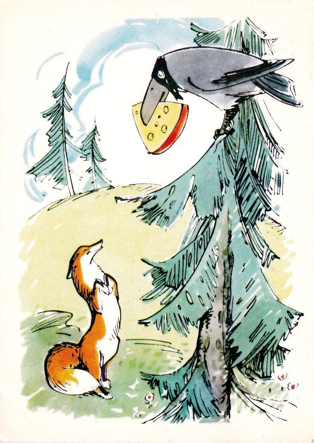 Крылова ворона и лисица