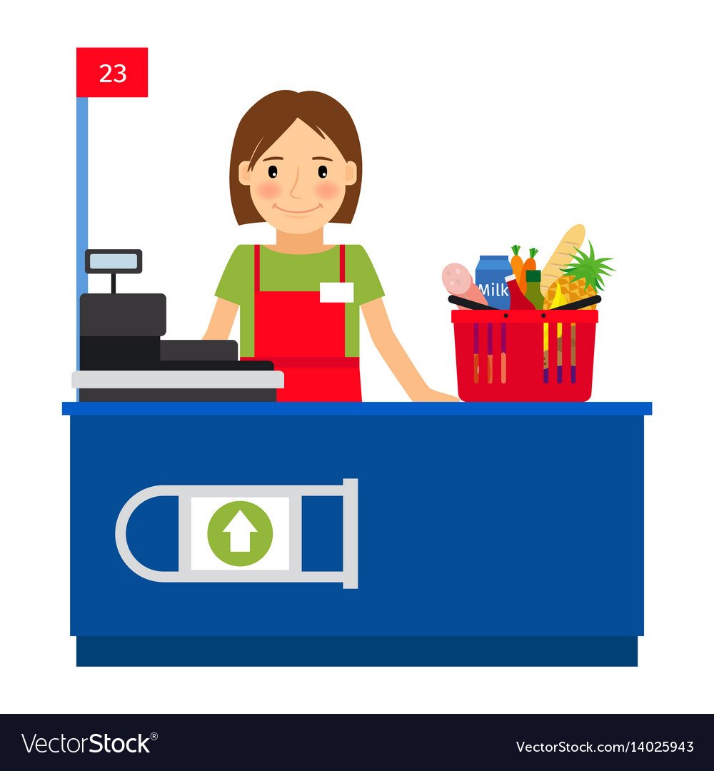 Кассир иллюстрация