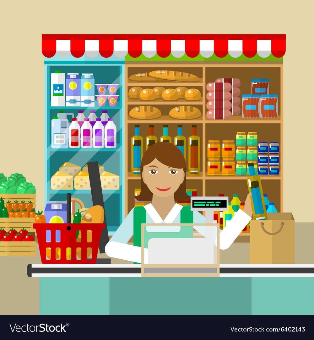 Продуктовый магазин иллюстрация