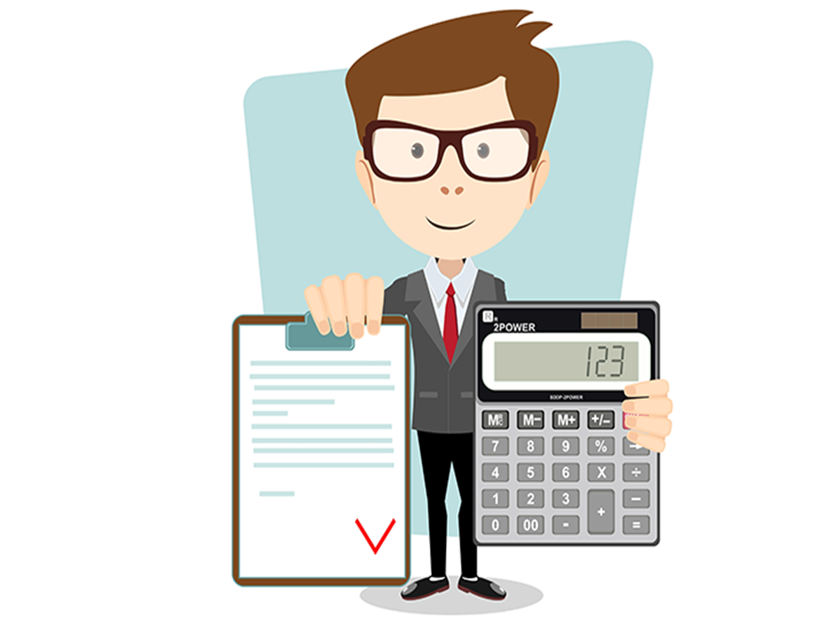 Экономист на белом фоне