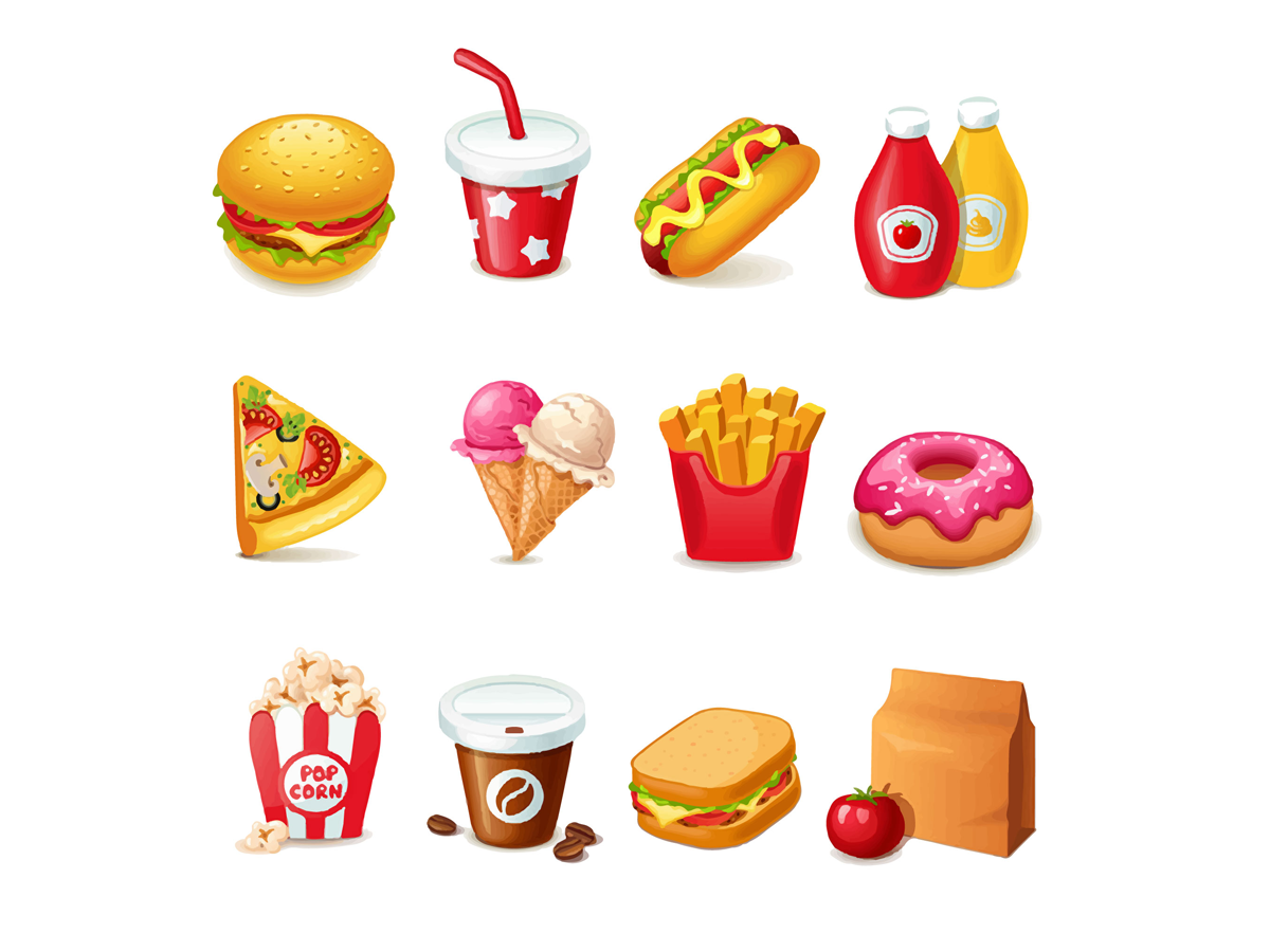 Наклейки еда фаст фуд