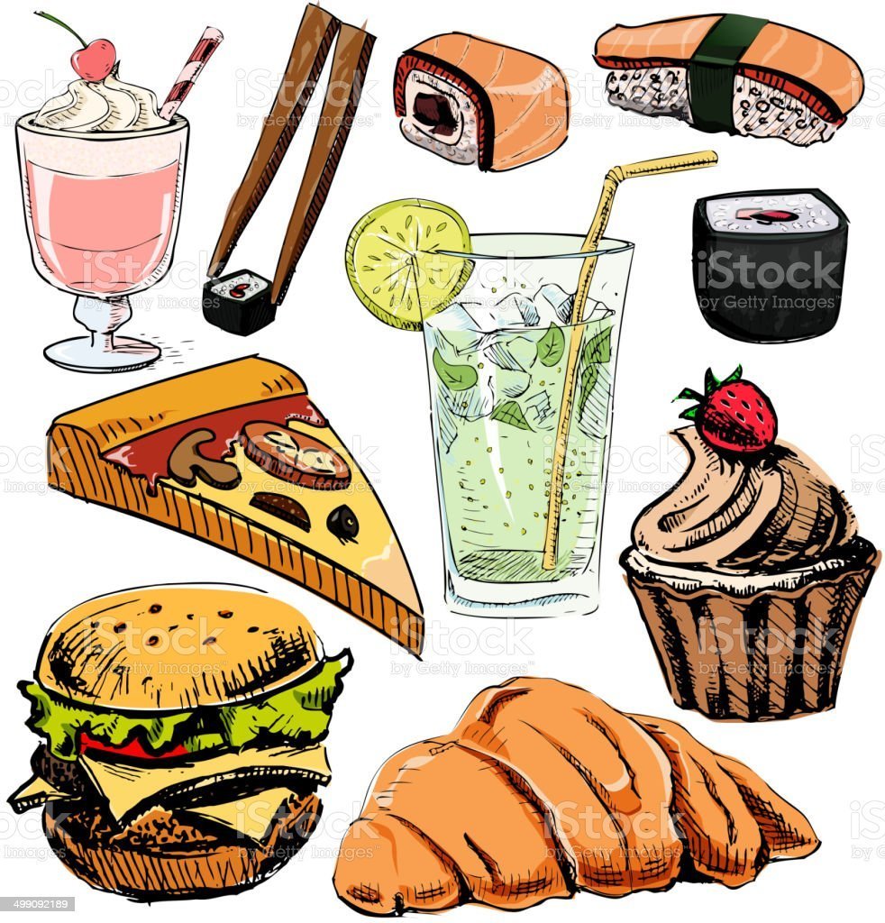 Рисунки еды и напитков