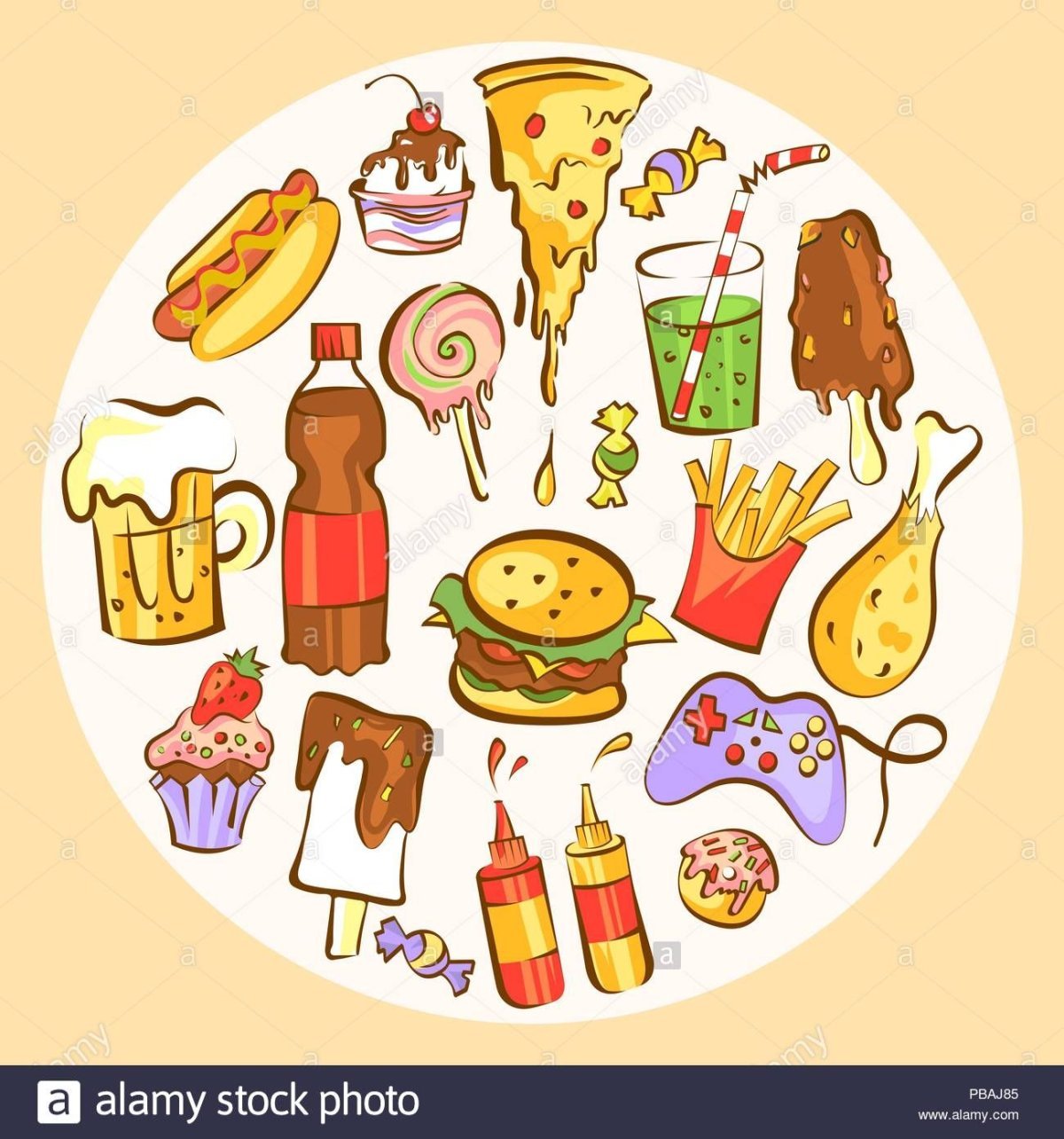 Здоровое питание и вредное питание мультяшный