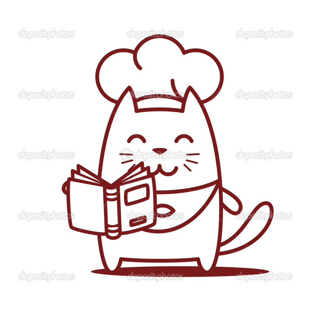 Смешной кот повар