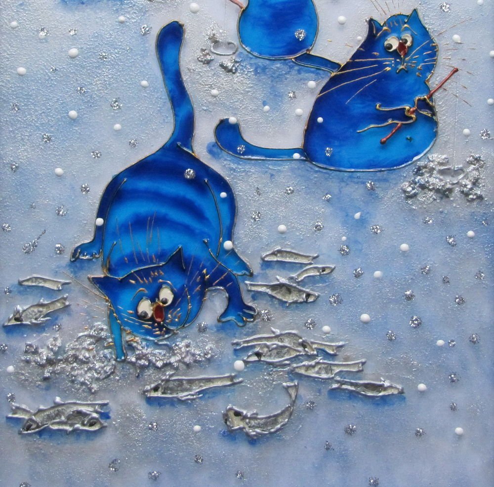 Коты Ирины Зенюк зима