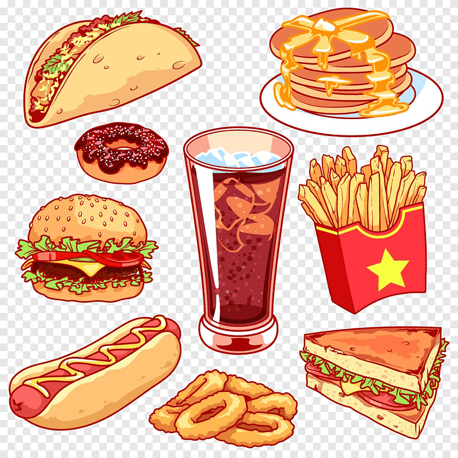 Вредная еда фаст фуд вектор