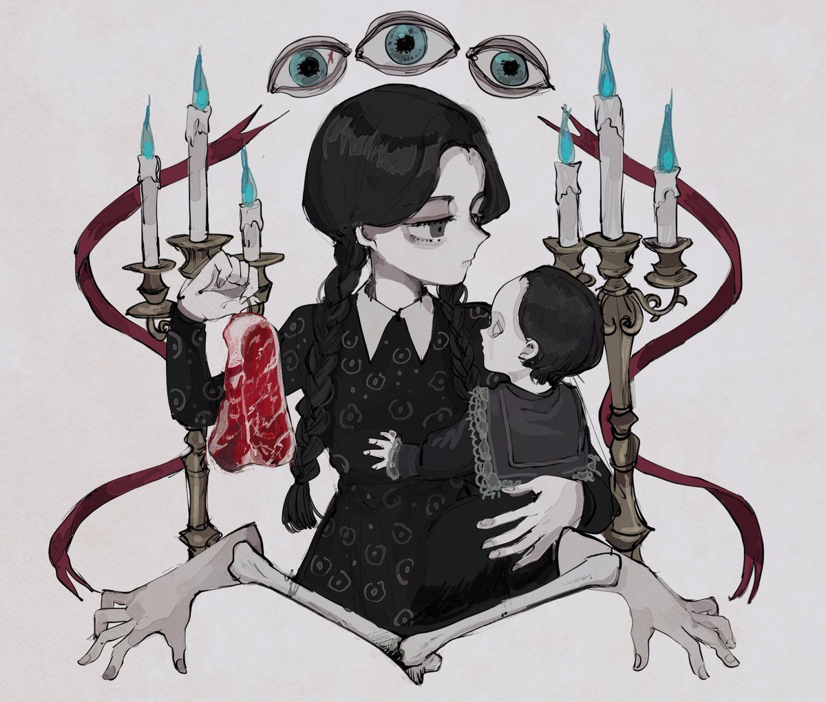 Венсди Аддамс арт