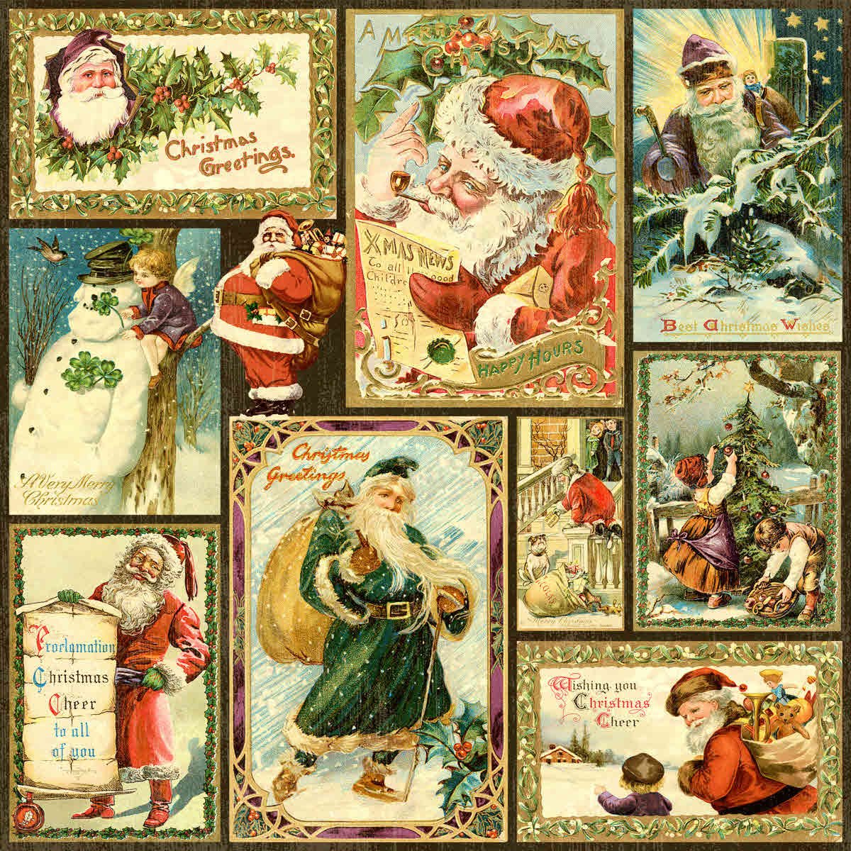 Винтажные новогодние марки