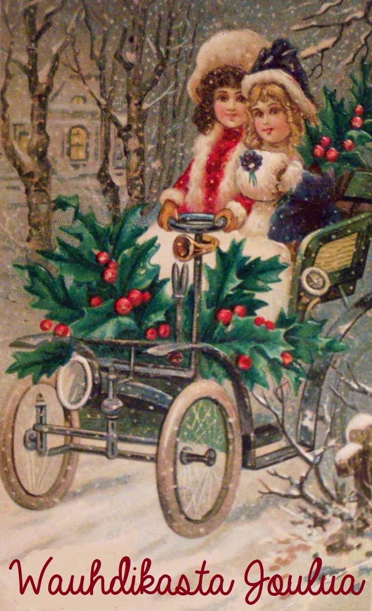 Новогодние открытки в старинном стиле