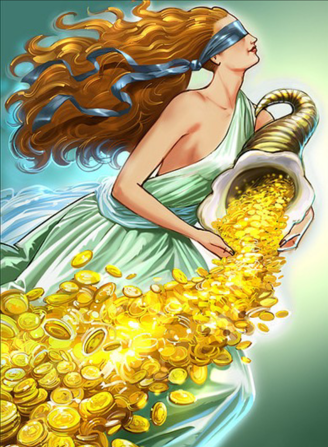 Богиня Фортуна с рогом изобилия