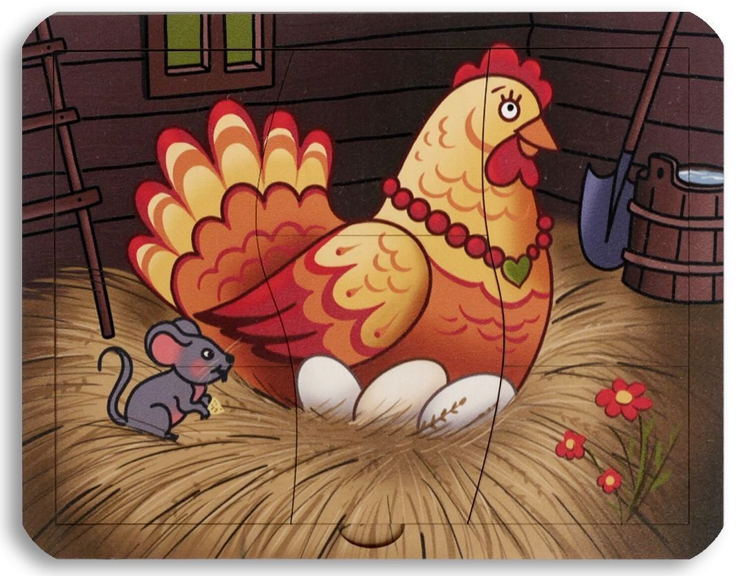 Деревянный пазл Курочка Ряба