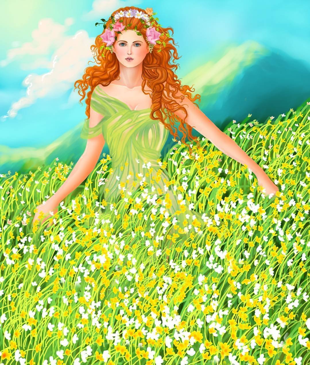 Анимация девушка Весна для детей