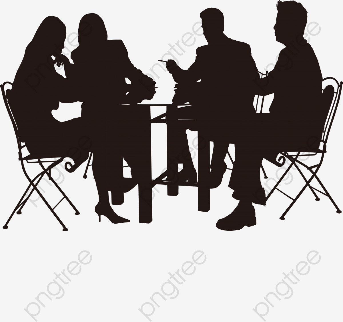 Совещание силуэт