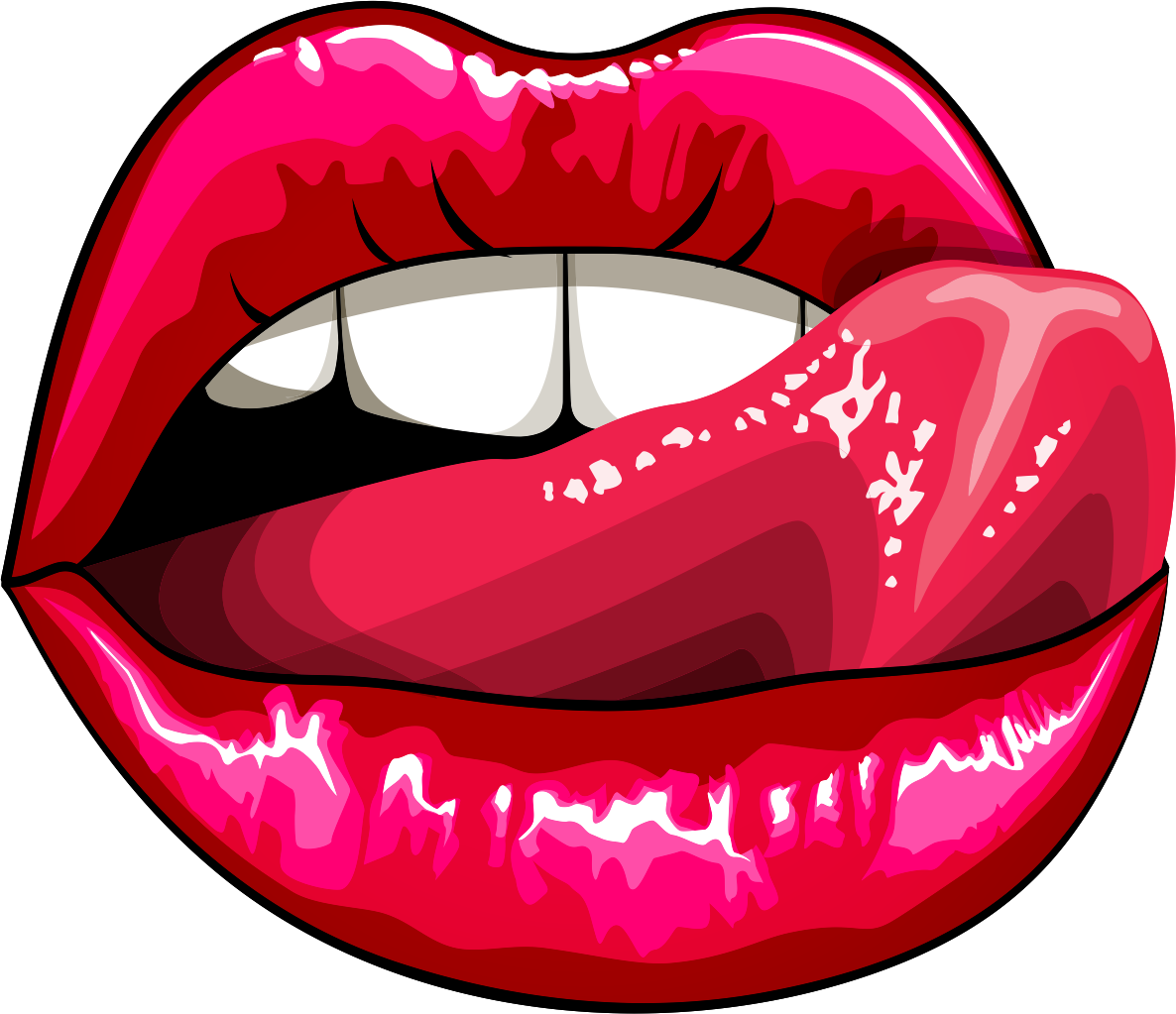 Мультяшный рот с языком