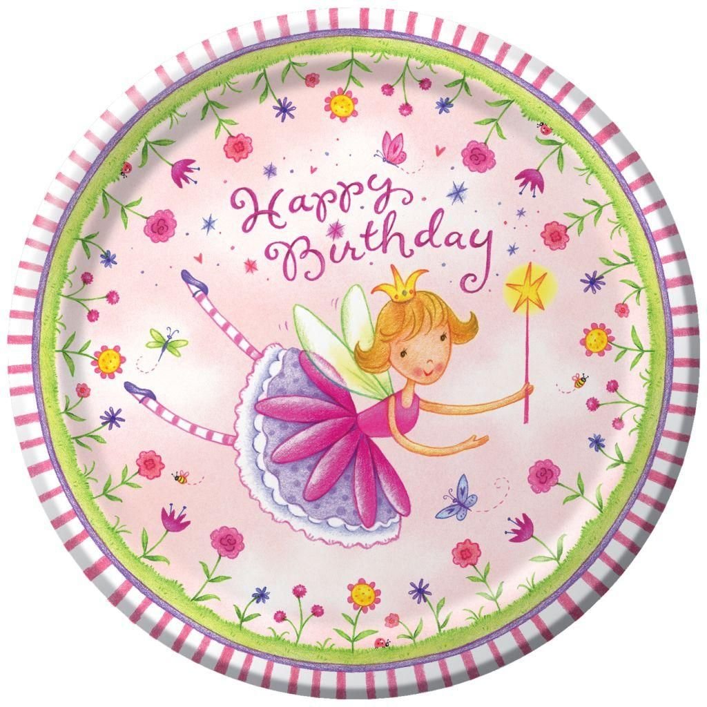 Круглая открытка с днем рождения для девочки