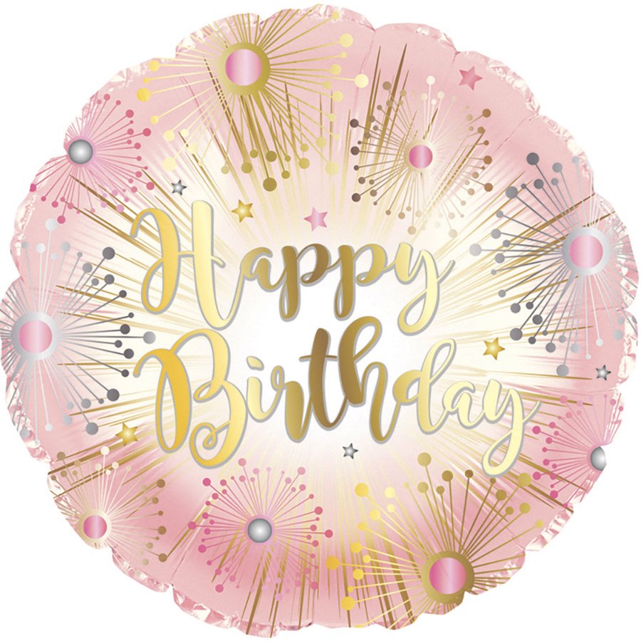 Шар круг фольга "Happy Birthday 18 Gold "