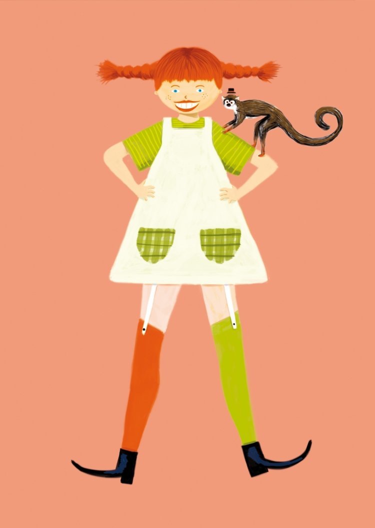 Пеппи длинный чулок