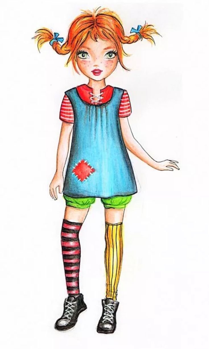 Пеппи длинный чулок