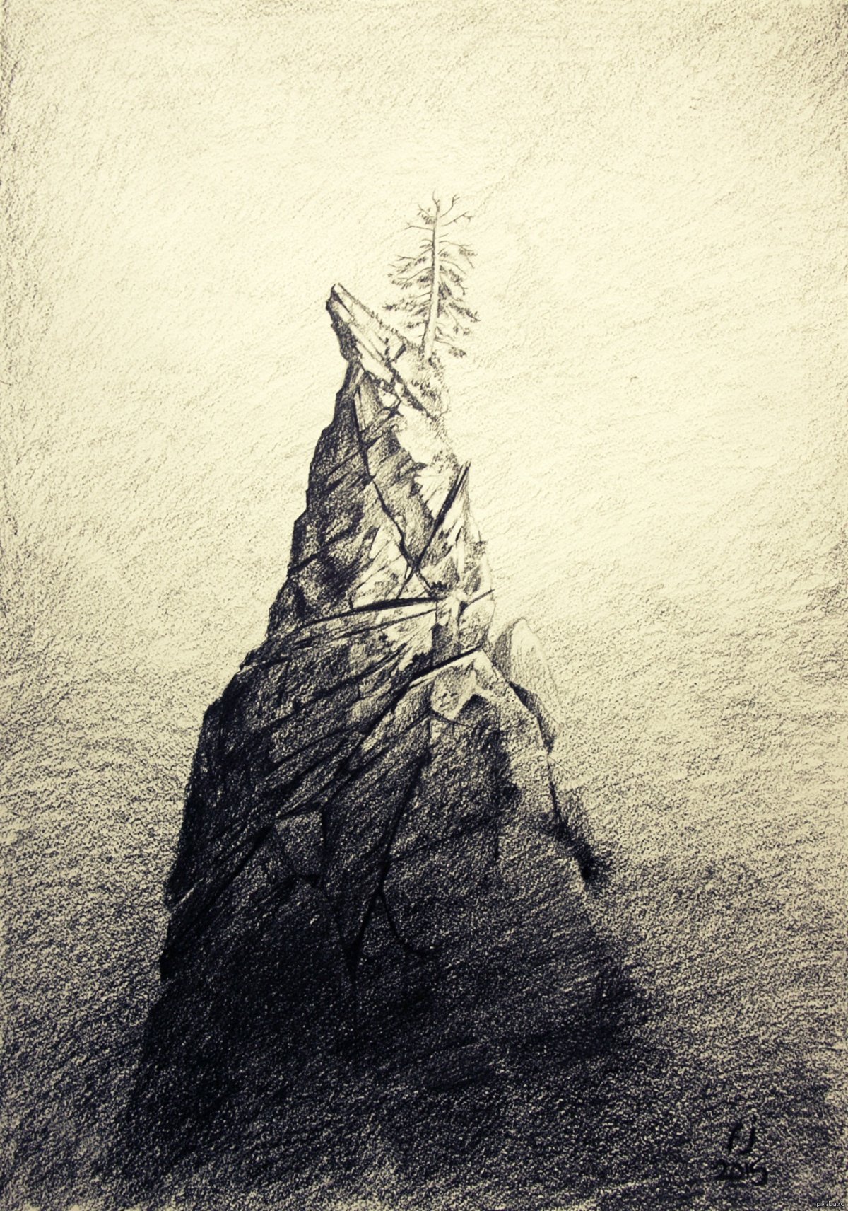 Иллюстрация к стихотворению Лермонтова Утес