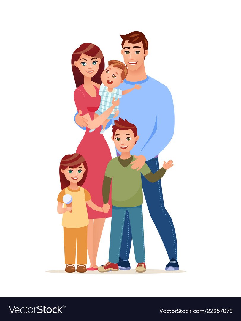 Силуэт счастливой семьи