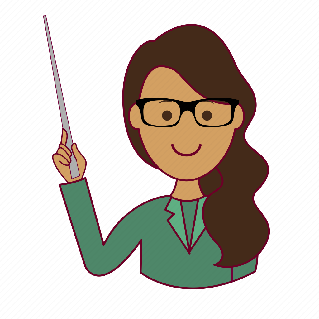 Мультяшный учитель с указкой