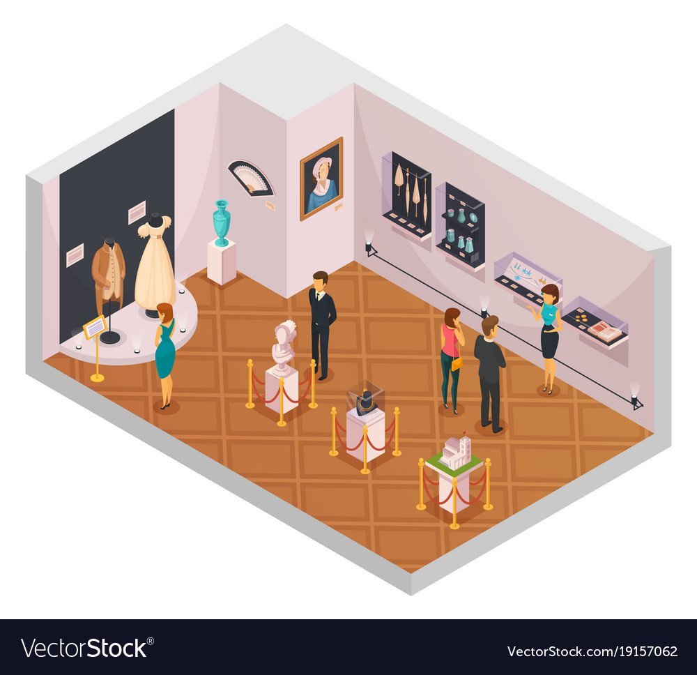 Зал музея вектор