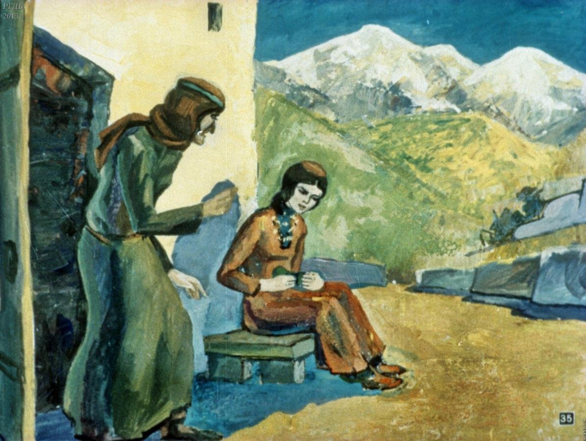 Кавказский пленник Дина рисунок