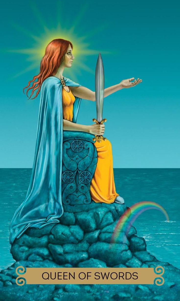 Королева мечей Таро черный Гримуар