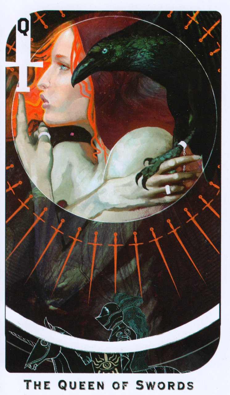 Art nouveau Tarot Королева мечей